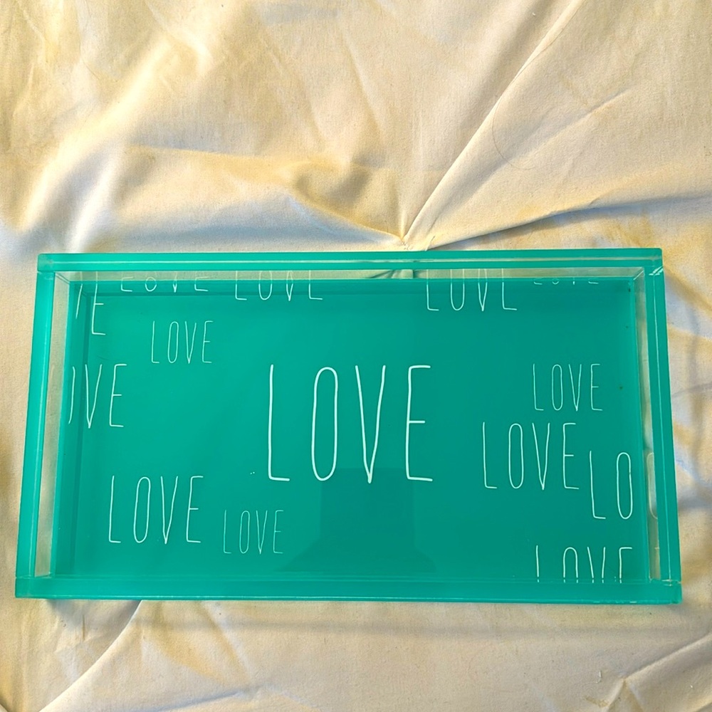 Francesca’s Resin Blue Turquoise Love Tray